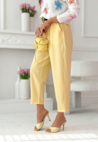 materiálové Kalhoty z paskiem i gumką pasu Liora růžové