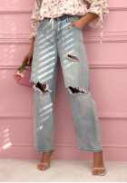 Kalhoty džínové  z przetarciami Nikki modré