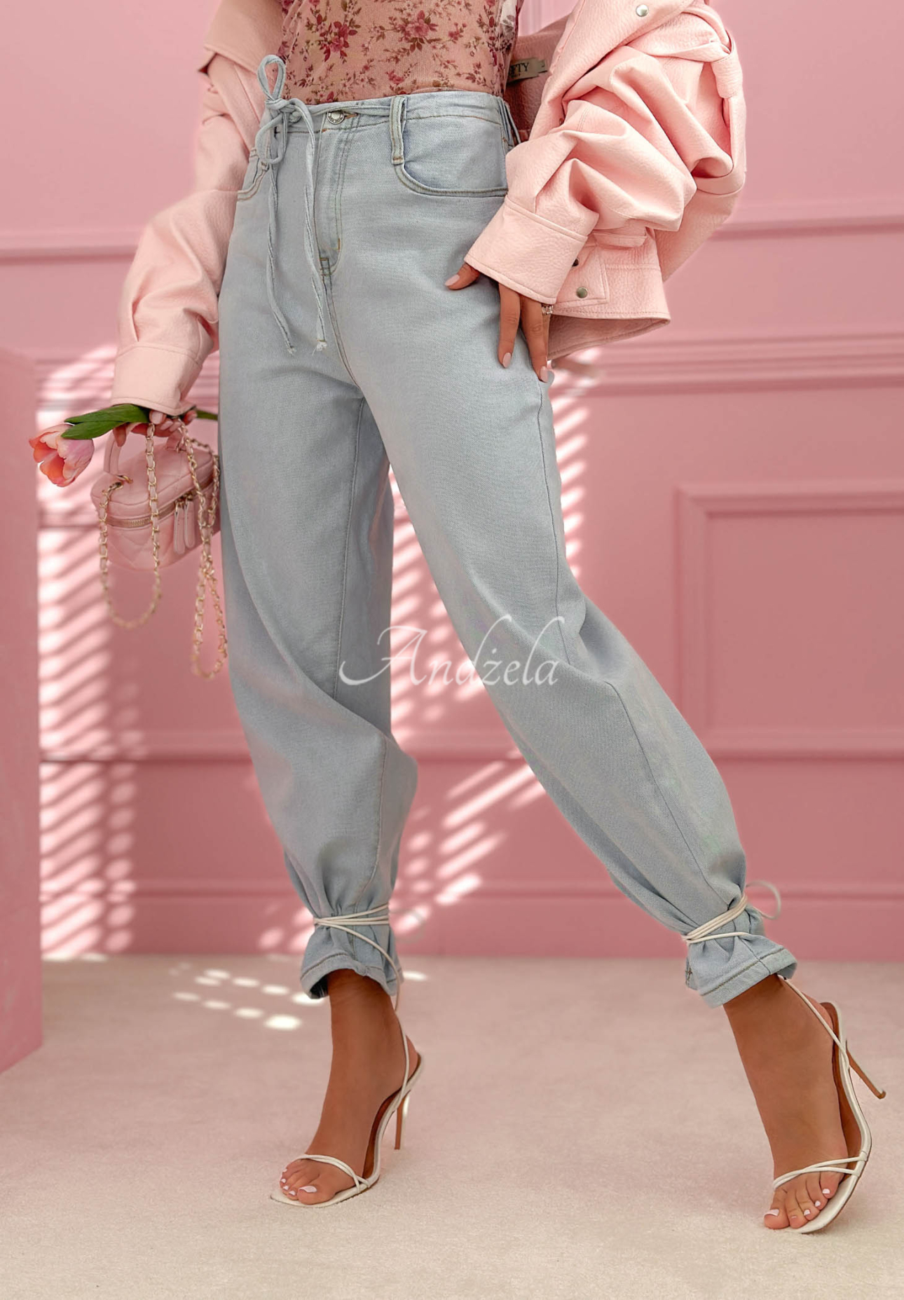 Džíny balloon Michelle světle modré