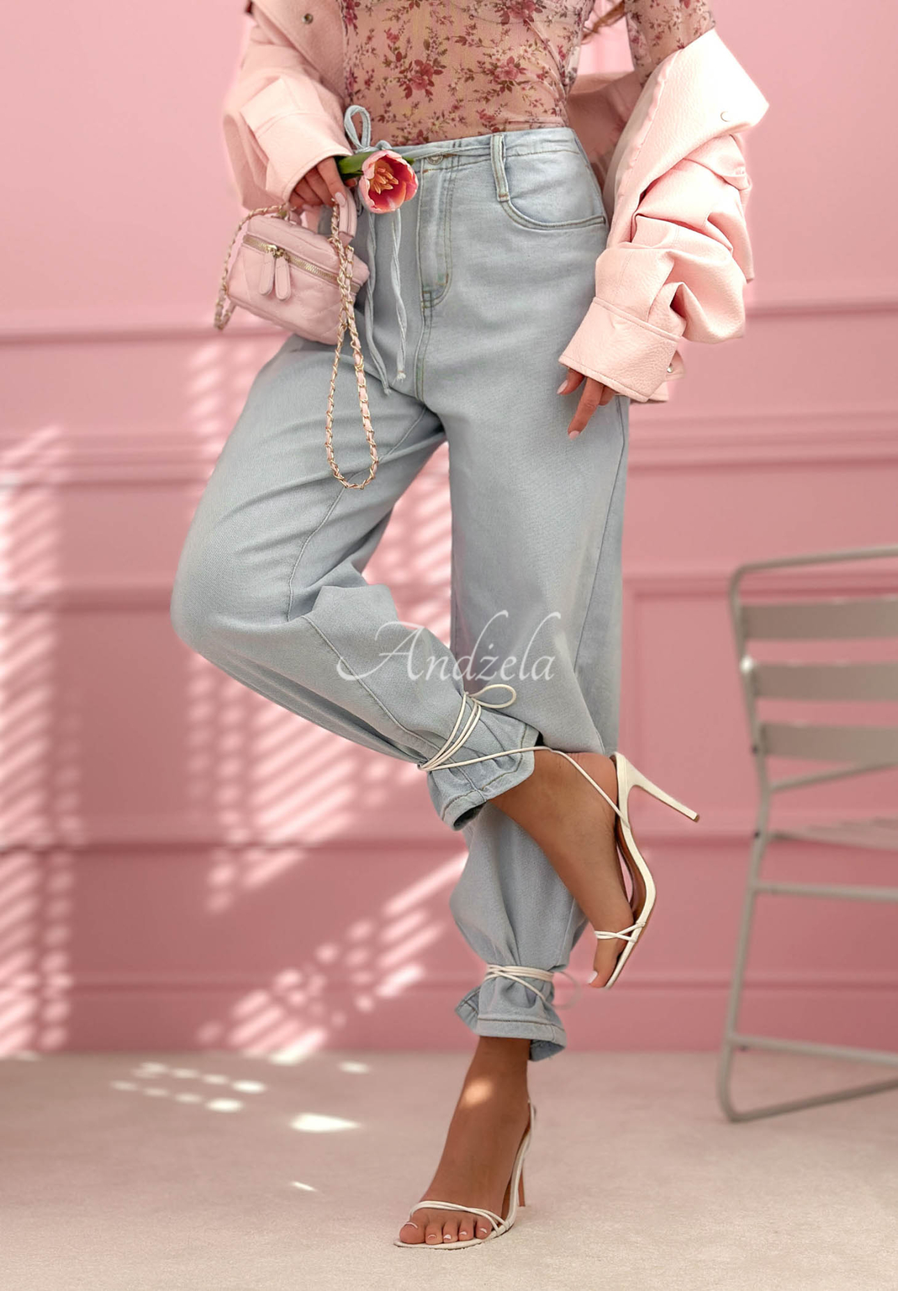 Džíny balloon Michelle světle modré