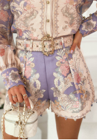 Krótki Overal vzorované Miss Delacey béžovo-blankytný