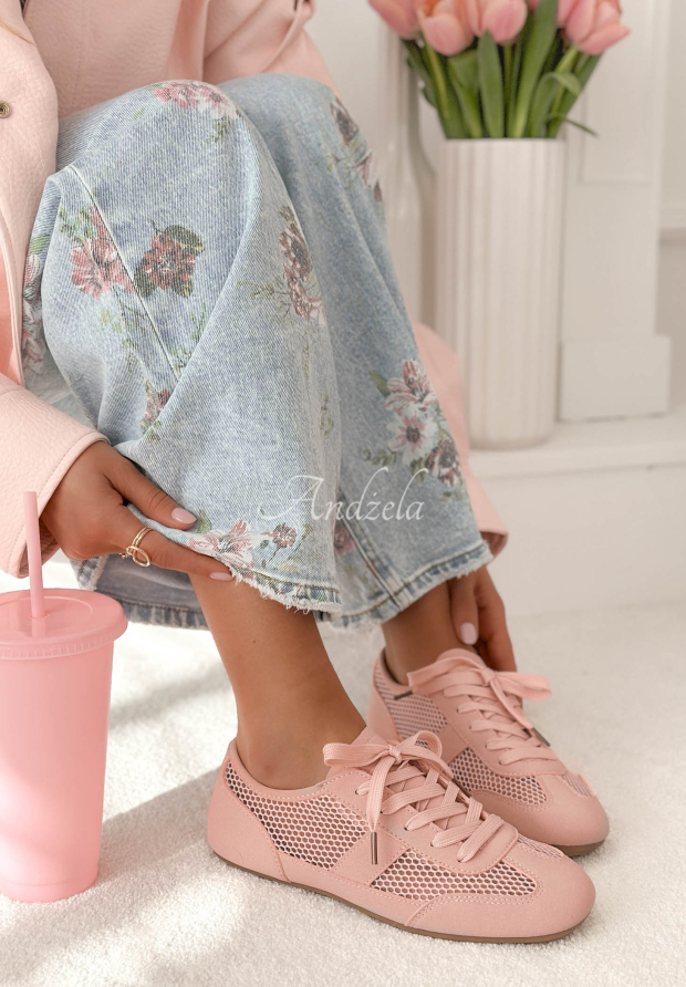 Ažurov&eacute; sneakersy Cassidy pudrov&aacute; růžov&aacute;