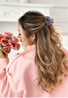 Velurová Sponka klamra do włosów Velvette Heart růžová