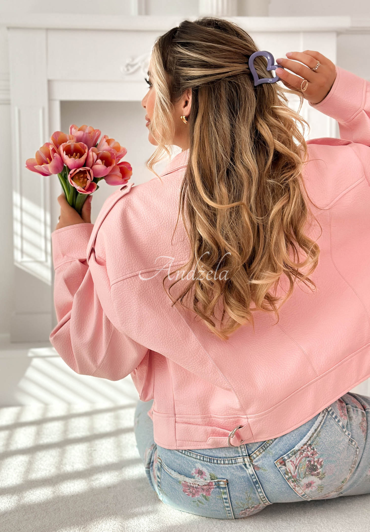 Spona skřipec do vlasů Velvette Heart fialová