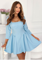 Rozkloszowana Šaty mini z kwadratowym dekoltem Good Luck Baby růžová