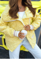 Prošívaná Bunda z kołnierzem Where Are We Bílá