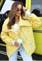 Prošívaná Bunda z kołnierzem Where Are We Bílá