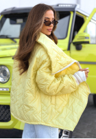 Prošívaná Bunda z kołnierzem Where Are We Bílá