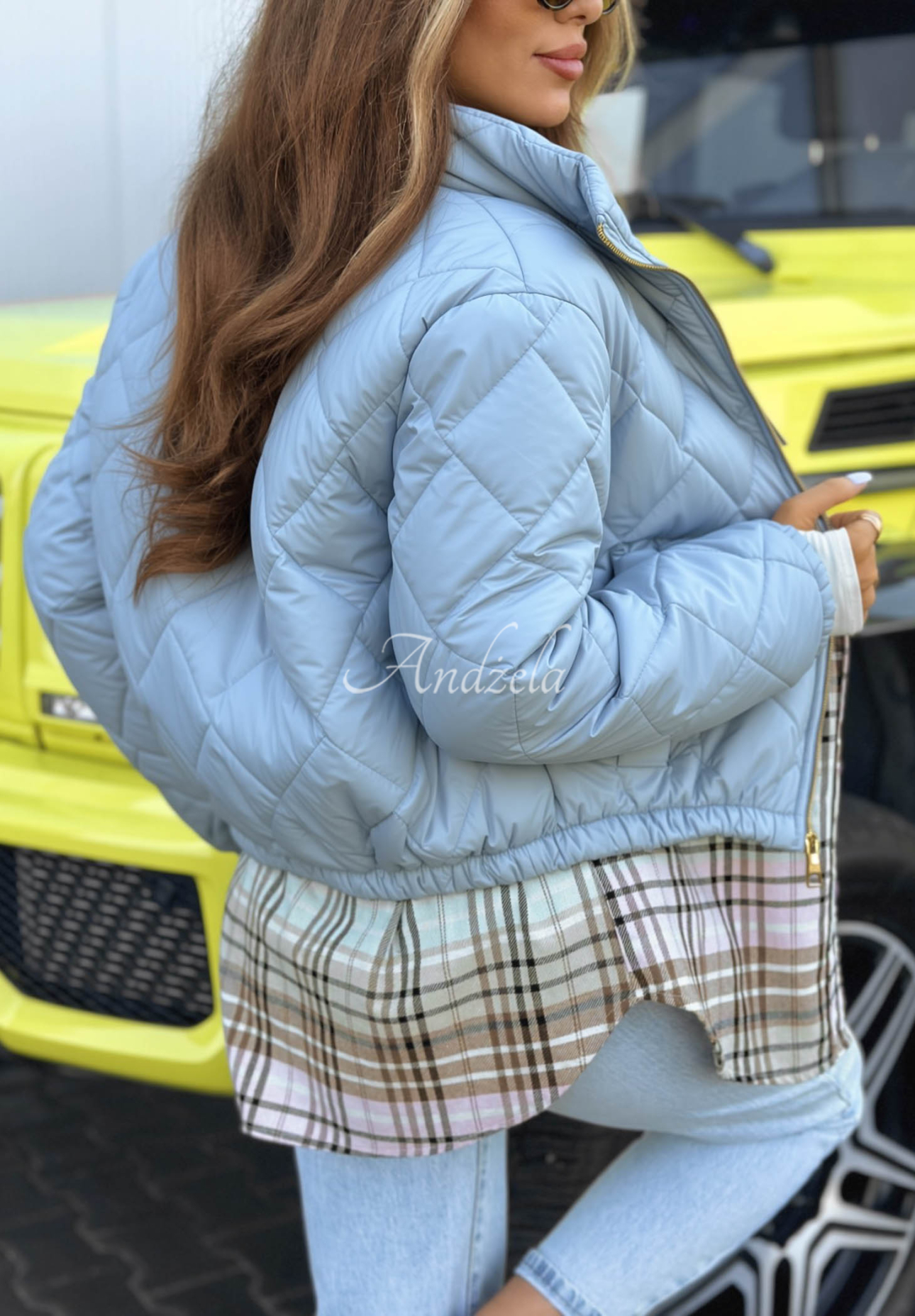 Krátká prošívaná bunda Mirella blankytná