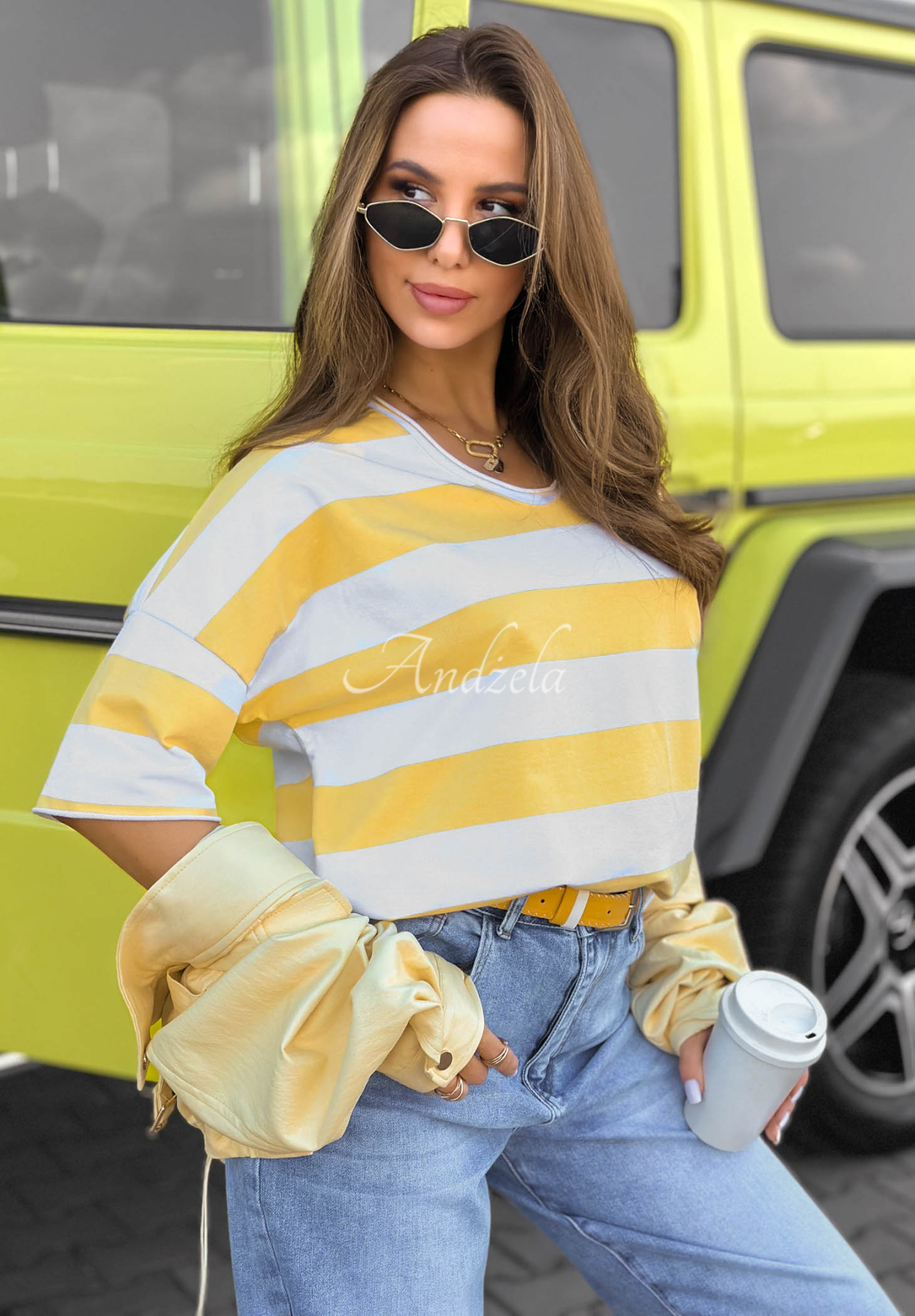 Džíny mom fit Tabitha modré