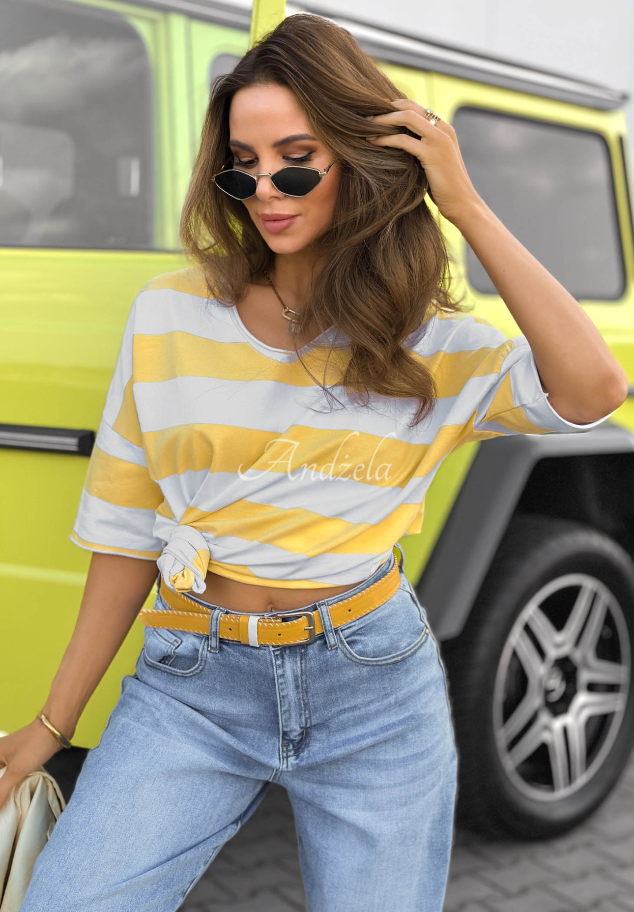 Džíny mom fit Tabitha modré