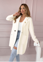 Dlouhý Kabát z kieszeniami Know The Truth Bílá