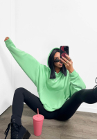 Mikina oversize s kapucí i kangurka La Milla Francesca blankytná