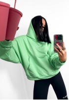 Mikina oversize s kapucí i kangurka La Milla Francesca blankytná