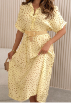 Muślinowa Šaty w Bodky  Panna Cotta žlutá