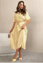 Muślinowa Šaty w Bodky  Panna Cotta žlutá