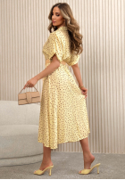 Muślinowa Šaty w Bodky  Panna Cotta žlutá