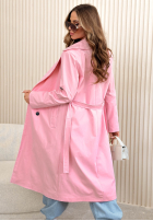 Dlouhý Kabát trencz Miraldi růžový