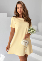 Šaty mini z kokardą Mariette žlutá