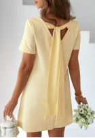 Šaty mini z kokardą Mariette žlutá