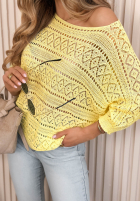 Ażurowy Svetr oversize Camina žlutá