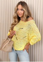 Ażurowy Svetr oversize Camina žlutá