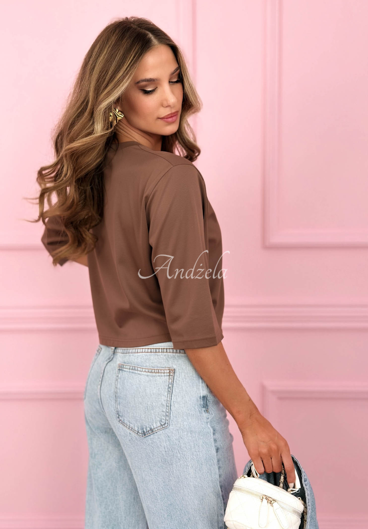 Bavlněné krátké tričko Springtime Babe čokoládový