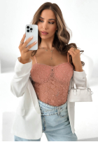 Koronkowe body na ramiączkach Persephone černé