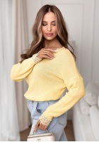 Lehký Svetr z koronką Till April žlutá