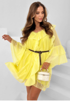 Zwiewna Šaty z falbankami z lyocellu Alive In Spring žlutá