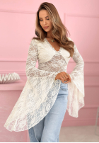 Koronkowa Halenka z szerokimi rękawami Fairy Lady ecru