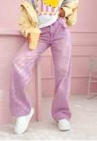 Kalhoty džínové  mom fit Leticia růžové