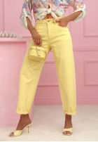 Kalhoty džínové  mom fit Spring Whisper žluté