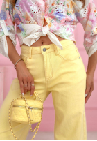Kalhoty džínové  mom fit Spring Whisper žluté