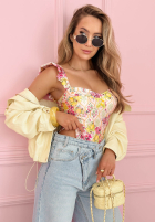 Kwieciste body na ramiączkach Blossom Ballet pudrová růžová