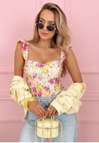 Kwieciste body na ramiączkach Blossom Ballet pudrová růžová