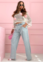 Kalhoty džínové  wide leg Inspiring Thoughts modré