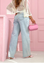 Kalhoty džínové  wide leg Inspiring Thoughts modré