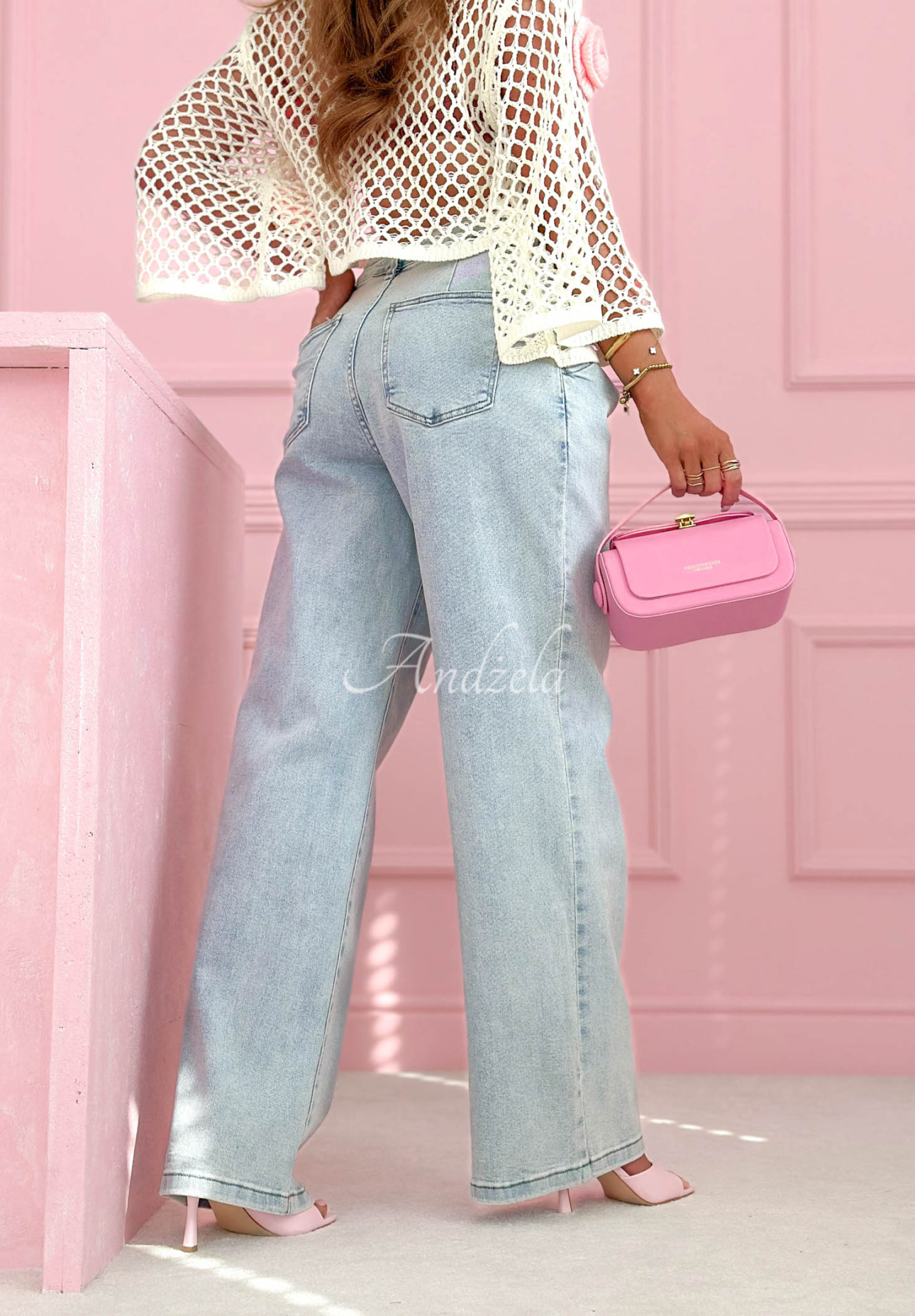 Džíny wide leg Inspiring Thoughts modré