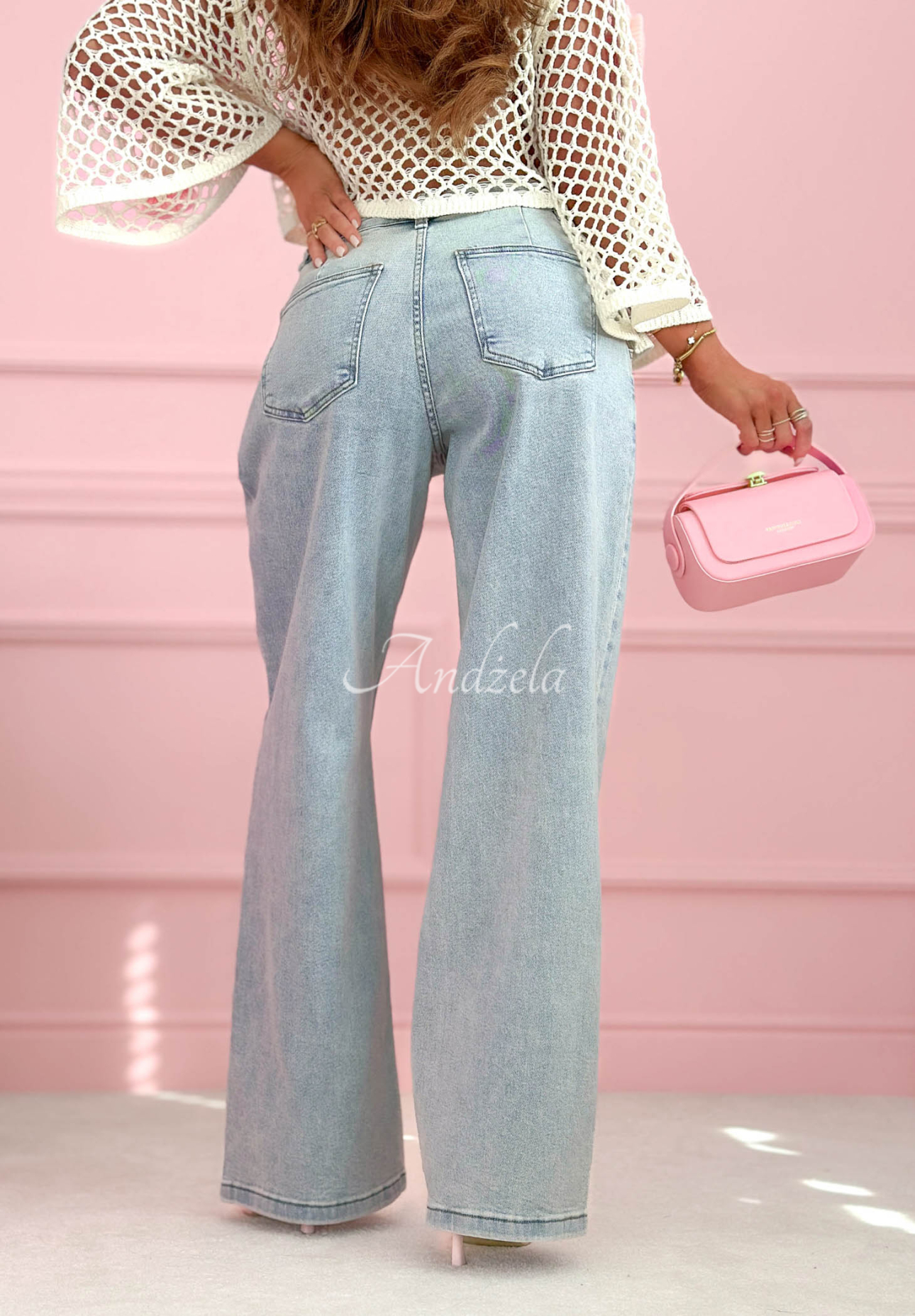 Džíny wide leg Inspiring Thoughts modré