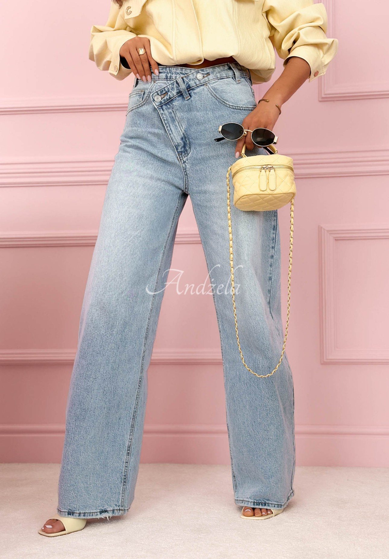 Džíny wide leg Denim Story modré