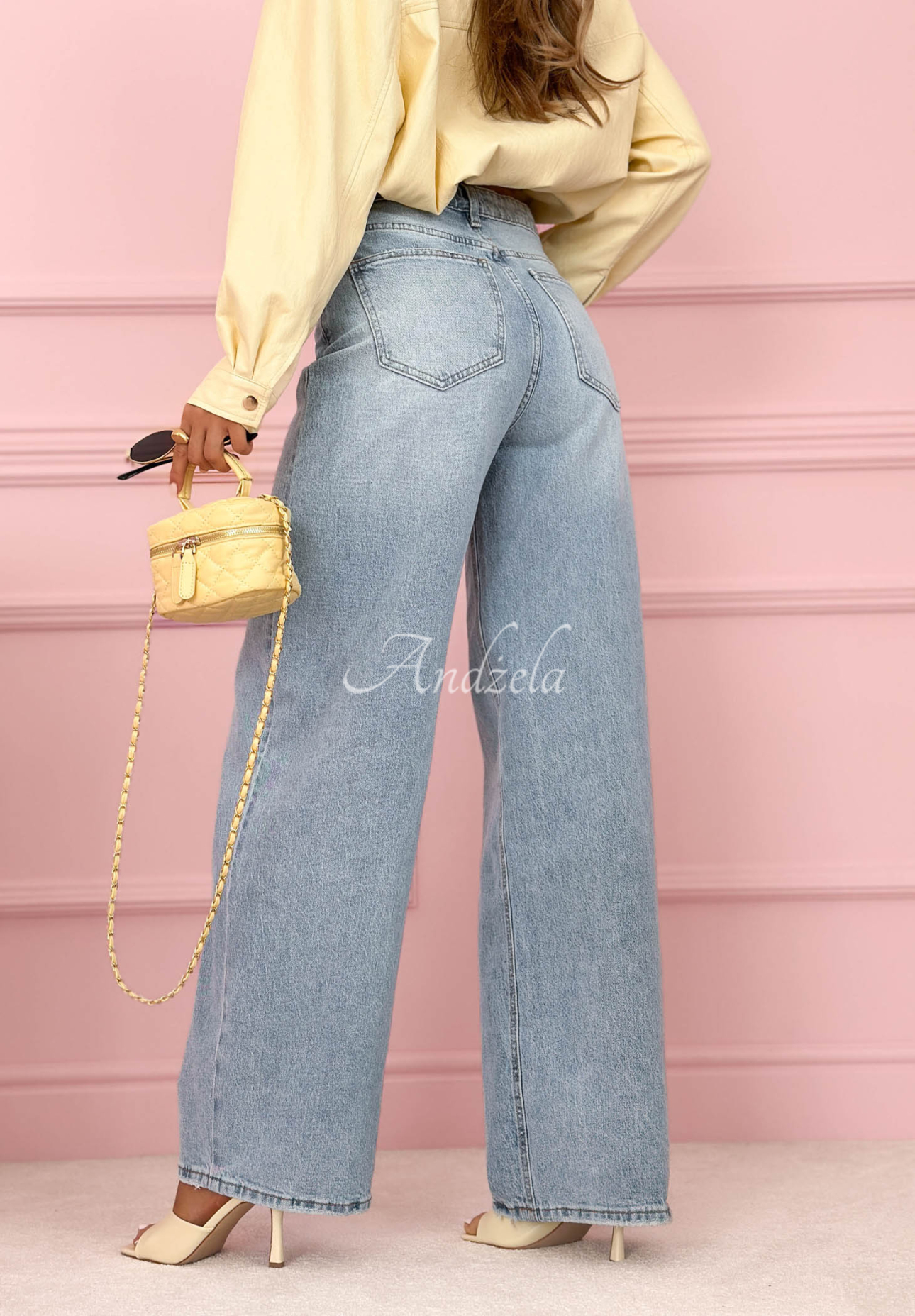 Džíny wide leg Denim Story modré