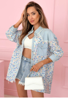 Kwiecista Košile z jeansowymi akcentami Kelly blankytná