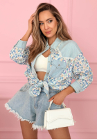 Kwiecista Košile z jeansowymi akcentami Kelly blankytná