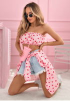 Košile w róże Velvet Rose pudrová růžová