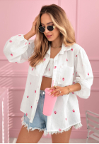 Košile w truskawki Sweet Strawberry Bílá