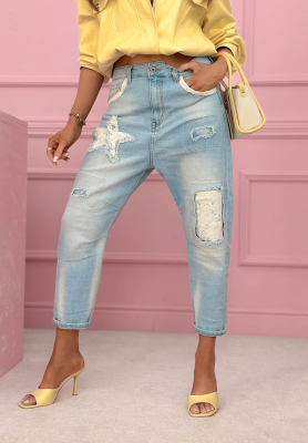 Dž&iacute;ny mom fit s n&aacute;&scaron;ivkami Place Like This modr&eacute;