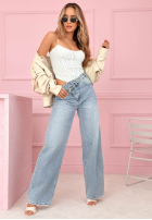 Koronkowy gorsetowy top na ramiączkach Laryssa růžový