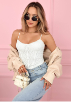 Koronkowy gorsetowy top na ramiączkach Laryssa růžový