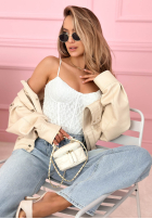 Koronkowy gorsetowy top na ramiączkach Laryssa růžový